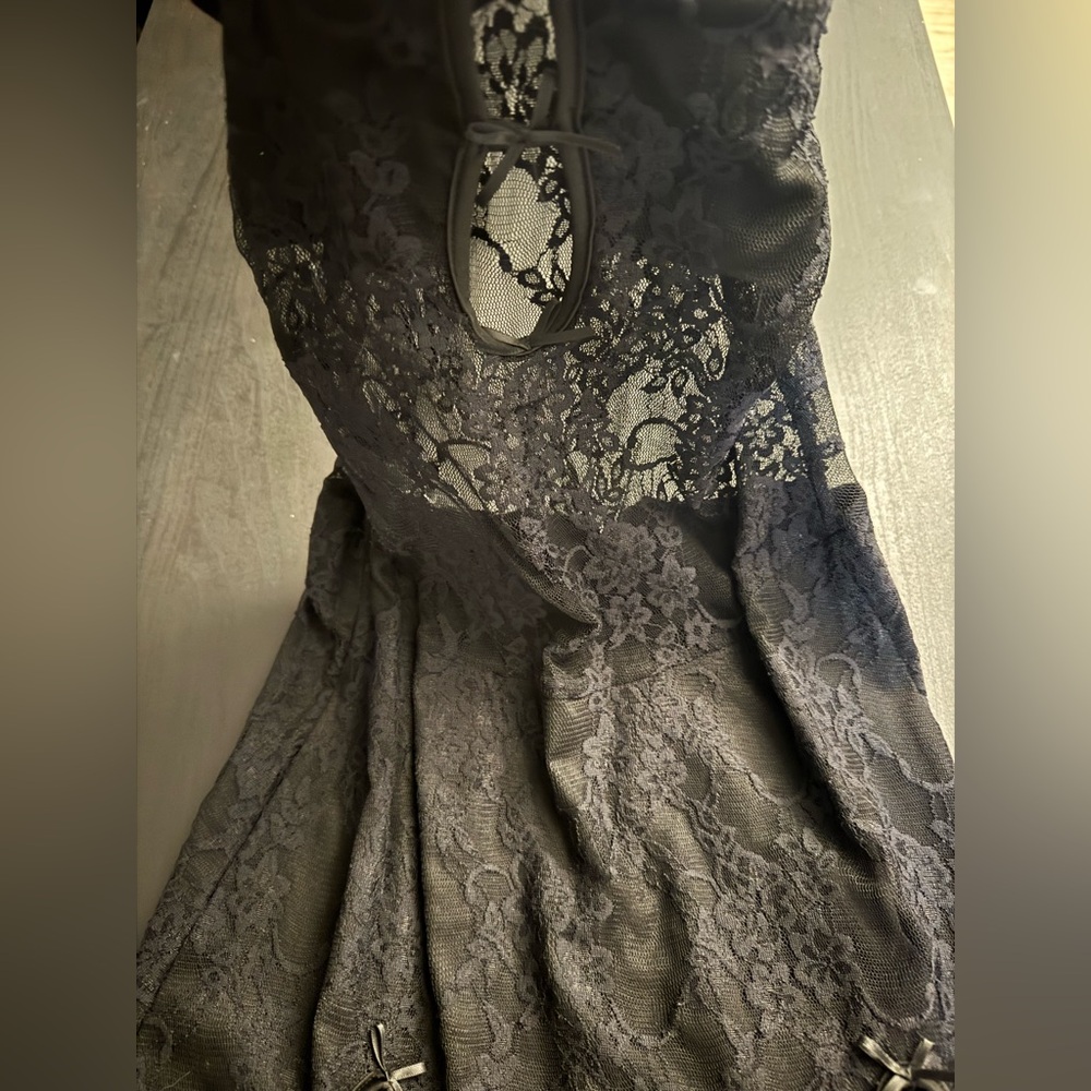 Akira Black Mesh Strapless Mini Dress - Picture 2 of 2